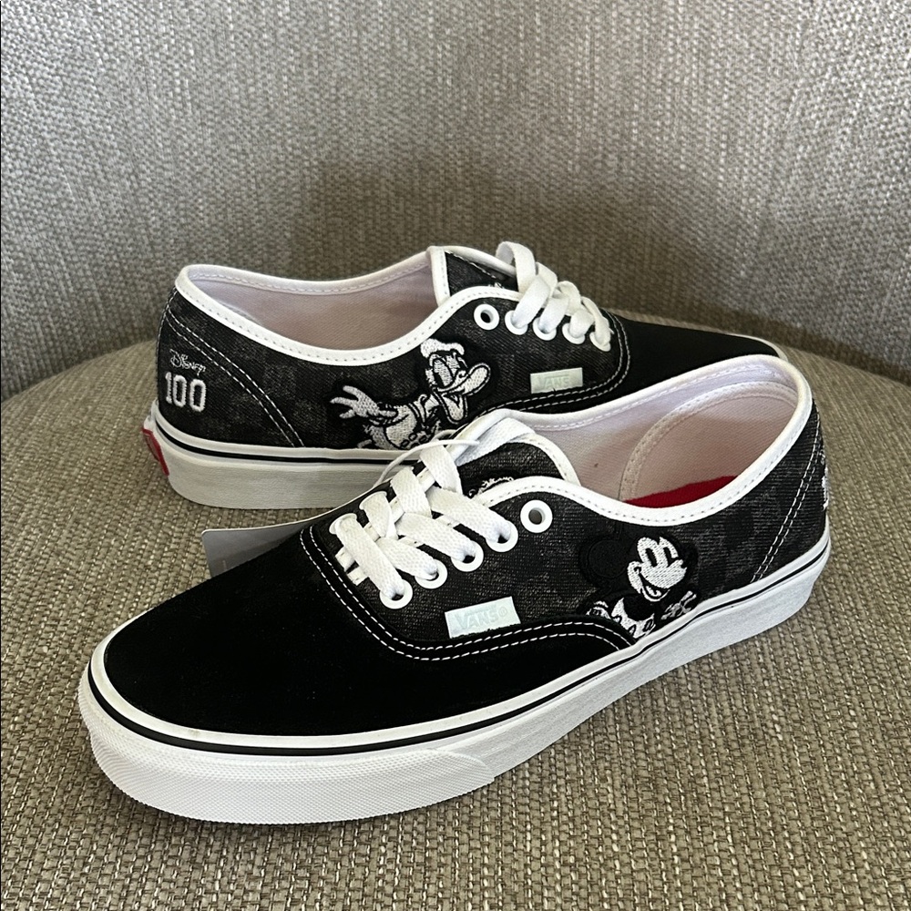 Vans Black White Mickey Mouse Low Top Sneakers